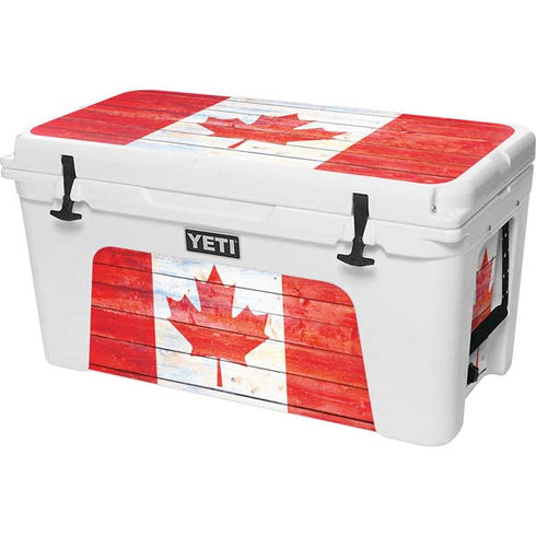 Canada Flag Light Wood YETI Tundra 75 Hard Cooler Skin